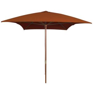 vidaXL Umbrelă de soare, exterior, stâlp lemn, cărămiziu, 200x300 cm imagine
