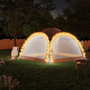 vidaXL Cort petrecere cu LED, 4 pereți, gri&portocaliu, 3, 6x3, 6x2, 3 m imagine
