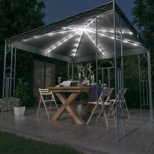 vidaXL Pavilion cu șir de lumini LED, antracit, 300x300cm imagine
