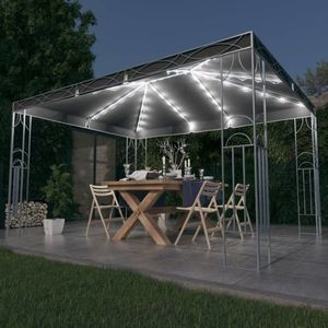 vidaXL Pavilion cu șir de lumini LED, antracit, 400x300 cm imagine
