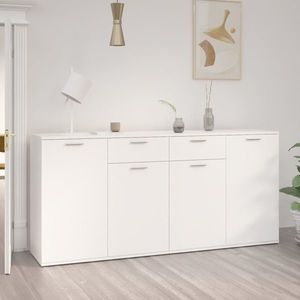 vidaXL Servantă, alb, 160x36x75 cm, lemn prelucrat imagine