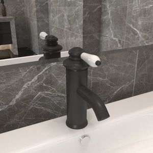 vidaXL Robinet chiuvetă de baie, gri, 130x180 mm imagine