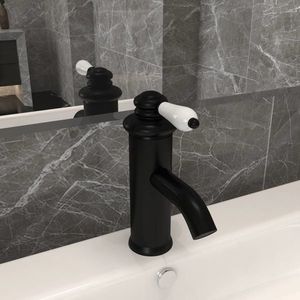 vidaXL Robinet chiuvetă de baie, negru, 130x180 mm imagine