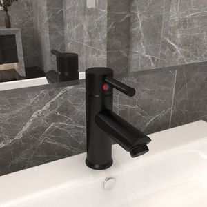 vidaXL Robinet chiuvetă de baie, negru, 130x176 mm imagine