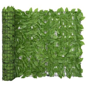 vidaXL Paravan de balcon, frunze verde închis, 300x100 cm imagine