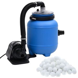 vidaXL Pompă de filtrare pentru piscină, negru și albastru, 4 m³/h imagine