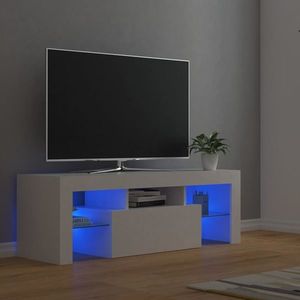 vidaXL Comodă TV cu lumini LED, alb, 120x35x40 cm imagine