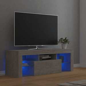 vidaXL Comodă TV cu lumini LED, gri beton, 120x35x40 cm imagine