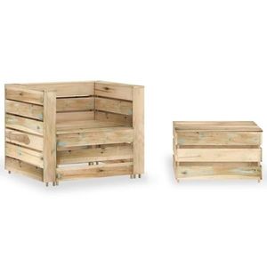 vidaXL Set mobilier de grădină paleți, 2 piese, lemn pin tratat imagine