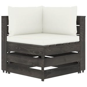 vidaXL Canapea de colț modulară cu perne, gri, lemn impregnat imagine