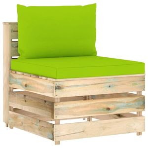 vidaXL Canapea de mijloc modulară cu perne, lemn verde tratat imagine