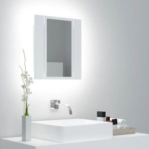 vidaXL Dulap de baie cu oglindă & LED, alb, 40x12x45 cm, acril imagine