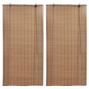 vidaXL Jaluzele din bambus tip rulou, 2 buc., maro, 80 x 160 cm imagine