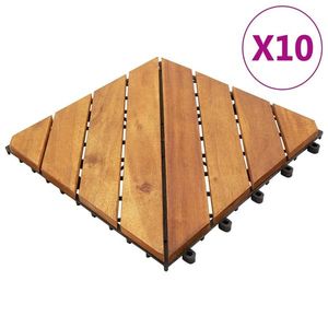 vidaXL Plăci pardoseală, 10 buc., 30x30 cm, lemn masiv de acacia imagine