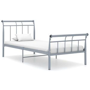 vidaXL Cadru de pat, gri, 100x200 cm, metal imagine