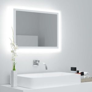 vidaXL Oglindă de baie cu LED, alb, 60x8, 5x37 cm, acril imagine