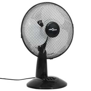 vidaXL Ventilator de masă cu 3 viteze, negru, 30 cm, 40 W imagine