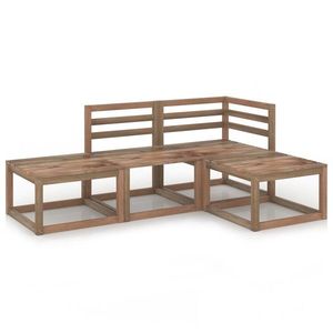 vidaXL Set mobilier de grădină, 4 piese, maro, lemn de pin tratat imagine