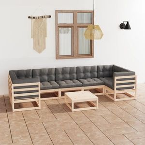 vidaXL Set mobilier de grădină din 8 piese, lemn masiv de pin imagine