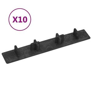 vidaXL Capace de capăt pardoseală terasă, 10 buc., negru, plastic imagine