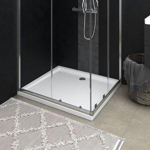 vidaXL Cădiță de duș dreptunghiulară din ABS, alb, 80x90 cm imagine