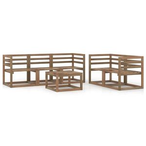 vidaXL Set mobilier de grădină, 6 piese, maro, lemn de pin tratat imagine