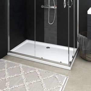 vidaXL Cădiță de duș dreptunghiulară din ABS, alb, 70x120 cm imagine