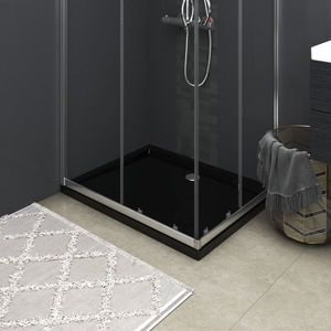 vidaXL Cădiță de duș dreptunghiulară din ABS, negru, 80x100 cm imagine