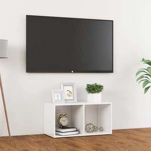 vidaXL Comodă TV, alb extralucios, 72x35x36, 5 cm, PAL imagine