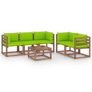 vidaXL Set mobilier de grădină cu perne verde aprins, 6 piese imagine
