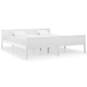 vidaXL Cadru de pat, alb, 180x200 cm, lemn masiv de pin imagine