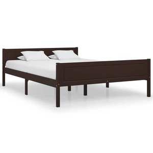 vidaXL Cadru de pat, maro închis, 120x200 cm, lemn masiv de pin imagine