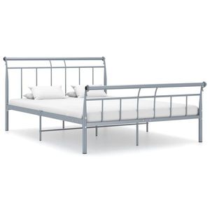 vidaXL Cadru de pat, gri, 140x200 cm, metal imagine
