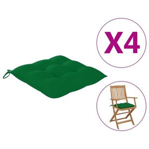 vidaXL Perne de scaun, 4 buc., verde, 40x40x7 cm, textil oxford imagine