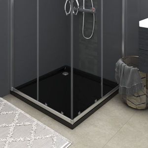 vidaXL Cădiță de duș pătrată, negru, 80x80 cm, ABS imagine