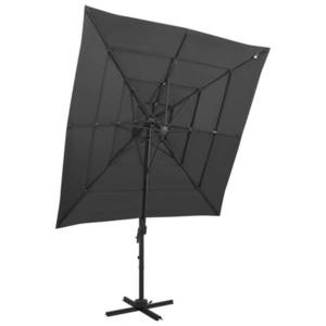 vidaXL Umbrelă de soare 4 niveluri, stâlp aluminiu antracit 250x250 cm imagine