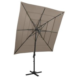 vidaXL Umbrelă de soare 4 niveluri stâlp aluminiu gri taupe 250x250 cm imagine