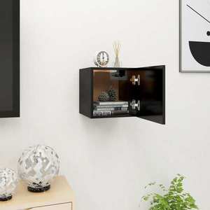 vidaXL Dulap TV montaj pe perete, negru, 30, 5x30x30 cm imagine