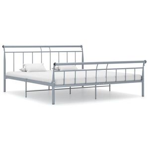vidaXL Cadru de pat, gri, 160x200 cm, metal imagine