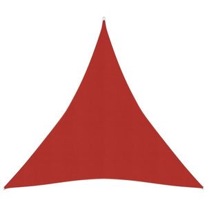 vidaXL Pânză parasolar, roșu, 5x6x6 m, HDPE, 160 g/m² imagine