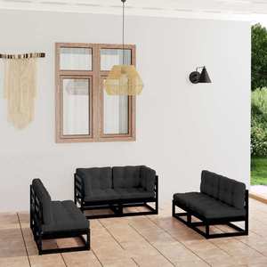 vidaXL Set mobilier de grădină cu perne, 6 piese, lemn masiv de pin imagine