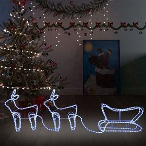 vidaXL Decorațiune de Crăciun cu reni și sanie, 576 LED-uri, exterior imagine