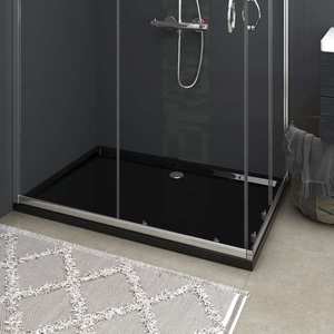 vidaXL Cădiță de duș dreptunghiulară din ABS, negru, 80x120 cm imagine