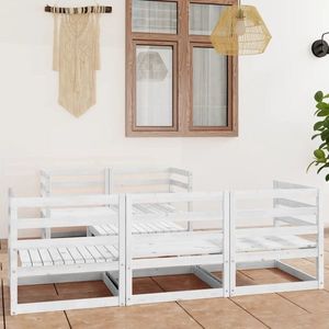 vidaXL Set mobilier de grădină, 6 piese, alb, lemn masiv de pin imagine