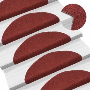 vidaXL Covorașe scări autoadezive 5 buc. roșu, 56x17x3 cm stil punch imagine