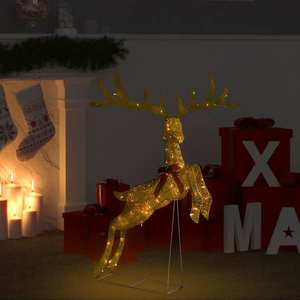 vidaXL Decorațiune ren zburător de Crăciun 120 LED-uri alb cald auriu imagine