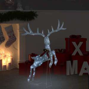 vidaXL Decorațiune ren zburător de Crăciun 120 LED alb rece& argintiu imagine