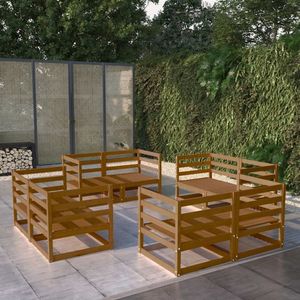 vidaXL Set mobilier de grădină, 8 piese, maro miere, lemn masiv pin imagine