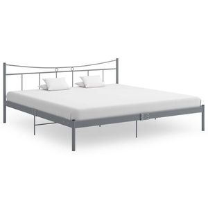 vidaXL Cadru de pat, gri, 200x200 cm, metal imagine