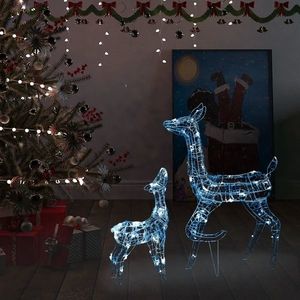 vidaXL Decorațiune de Crăciun familie de reni 160 LED alb rece acril imagine